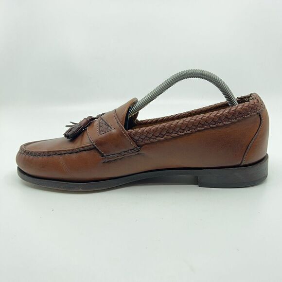 Allen Edmonds Maxfield Men’s Size 9.5 D Brown Leather Slip On Tassel Loafers main image 7
